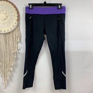 Lululemon Black Purple 7/8 Leggings